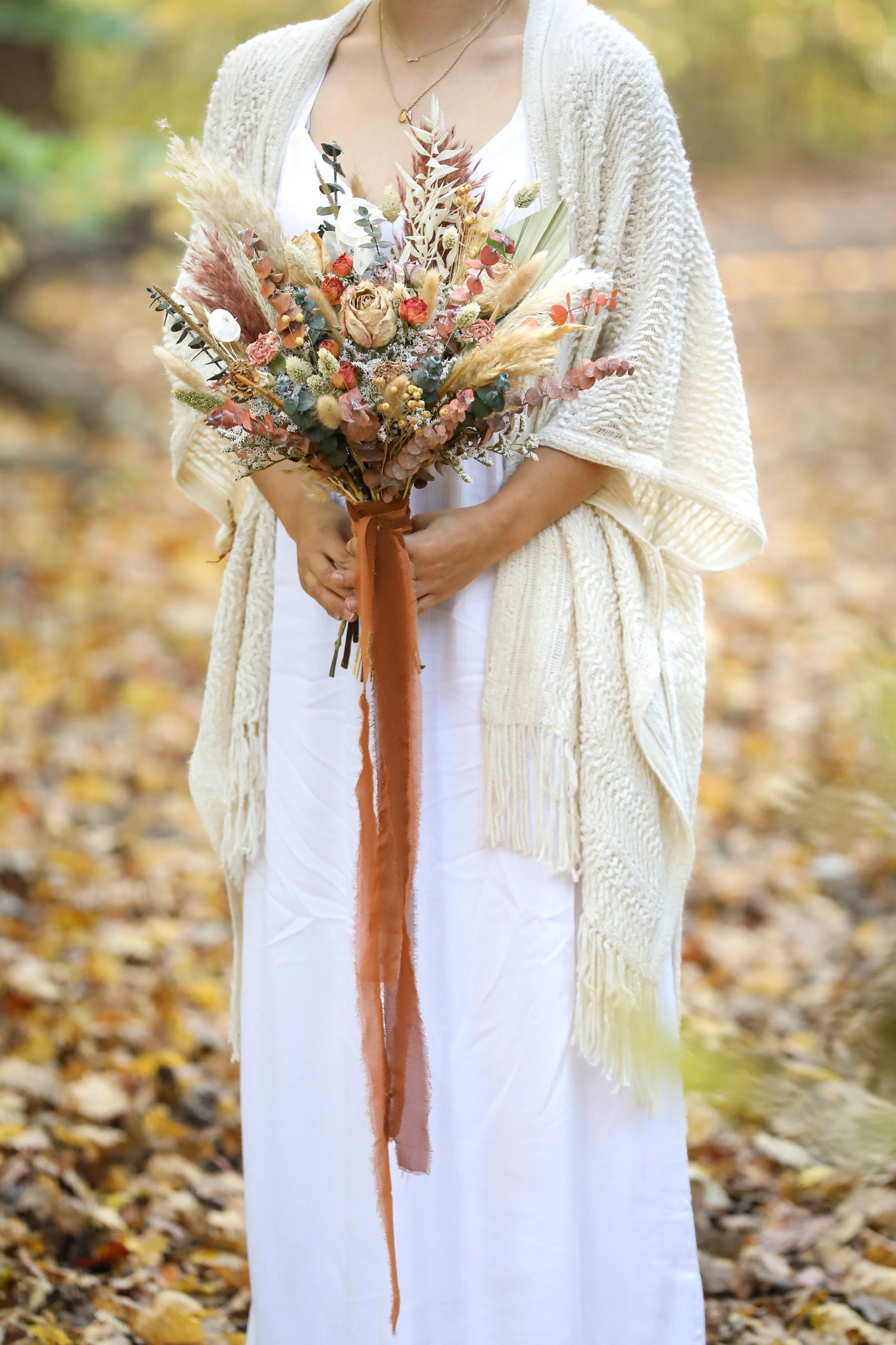 Boho Pampas wedding Bouquet