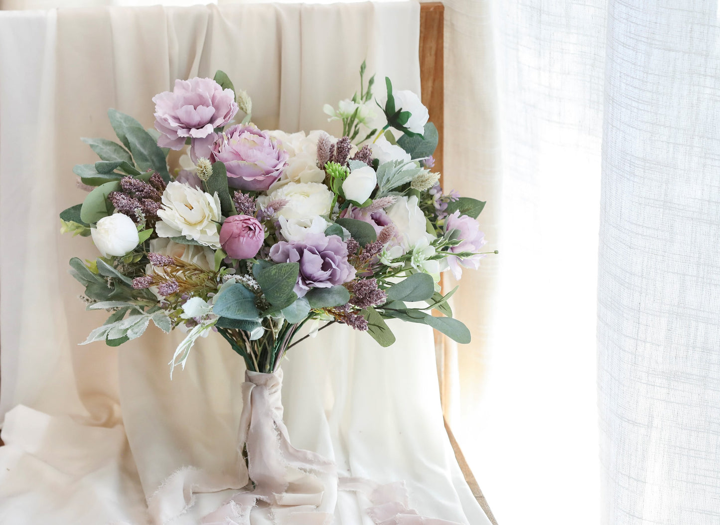 Lavender Silk Flowers Bouquet
