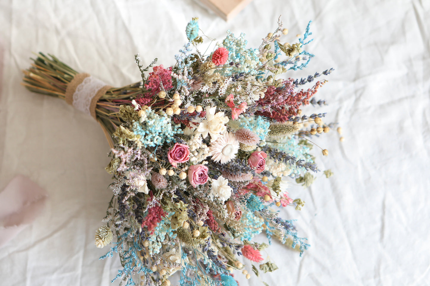 Baby Blue & Pink Wedding Bouquet
