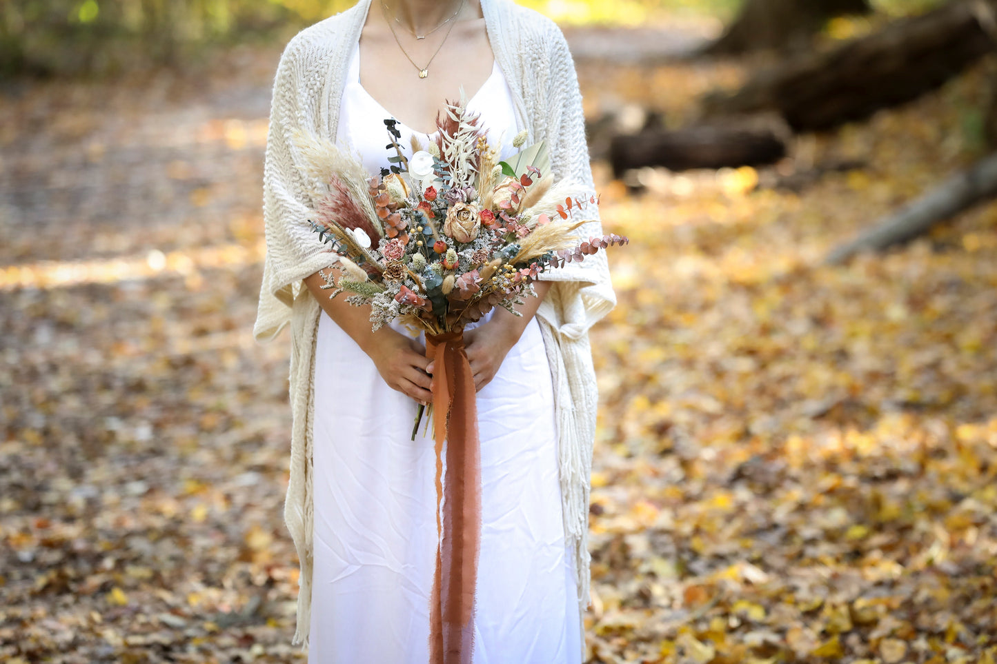 Boho Pampas wedding Bouquet