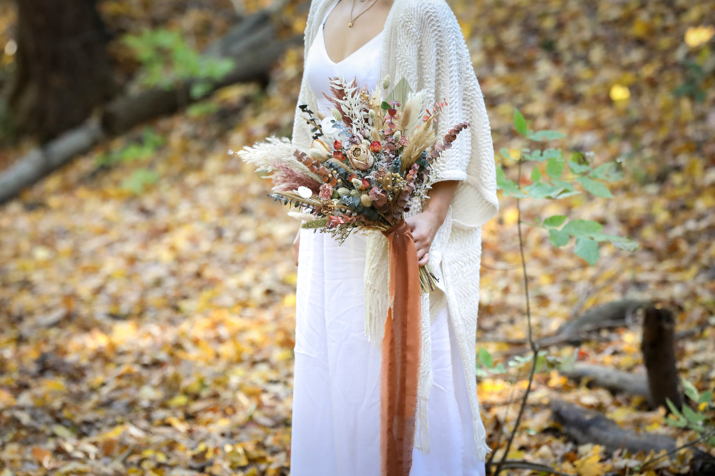 Boho Pampas wedding Bouquet