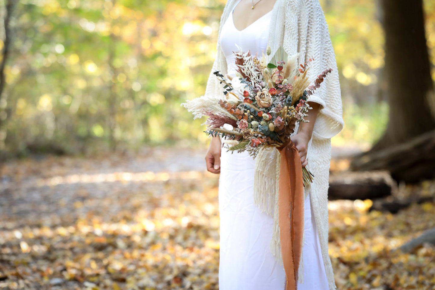 Boho Pampas wedding Bouquet