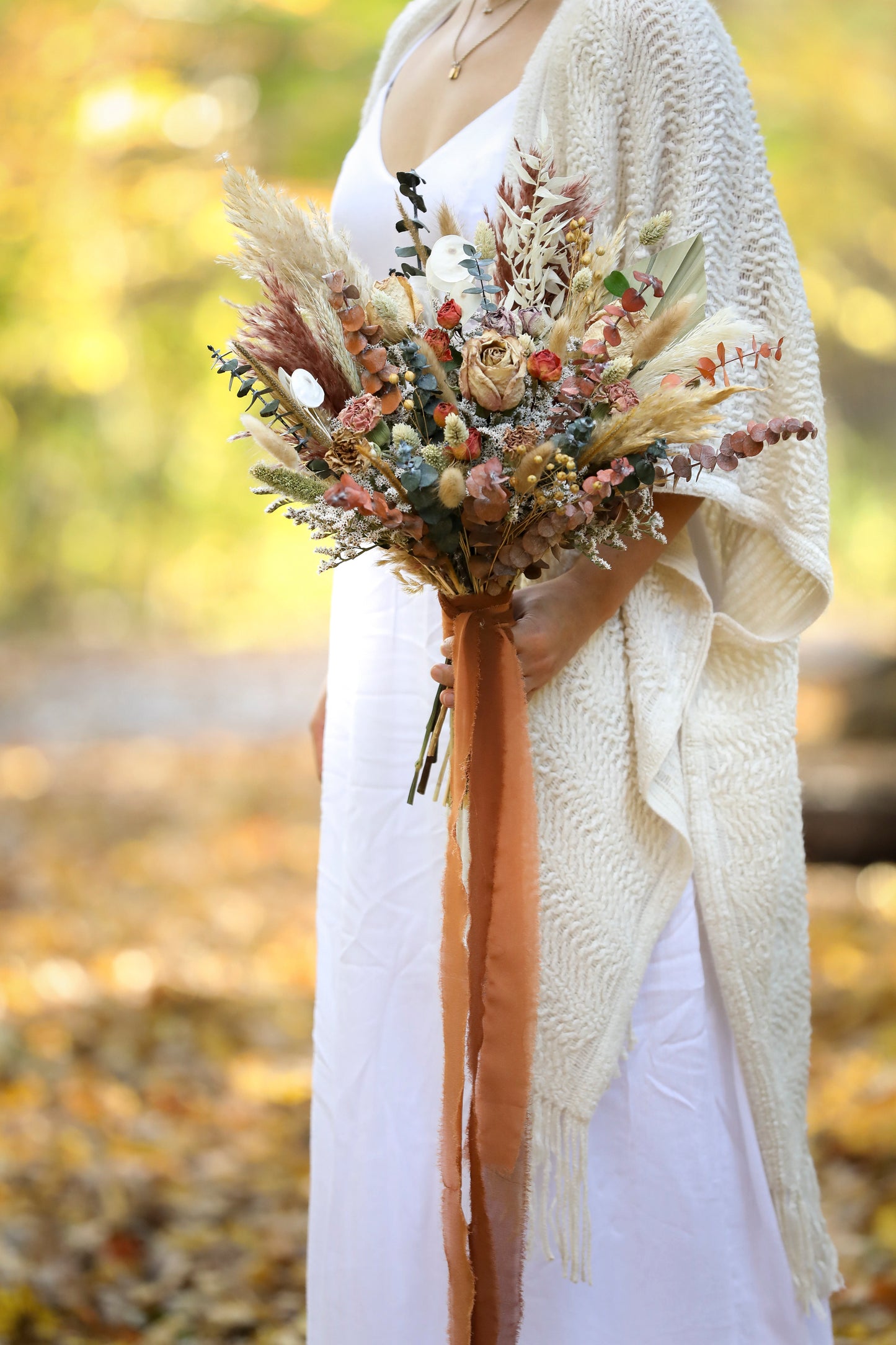 Boho Pampas wedding Bouquet