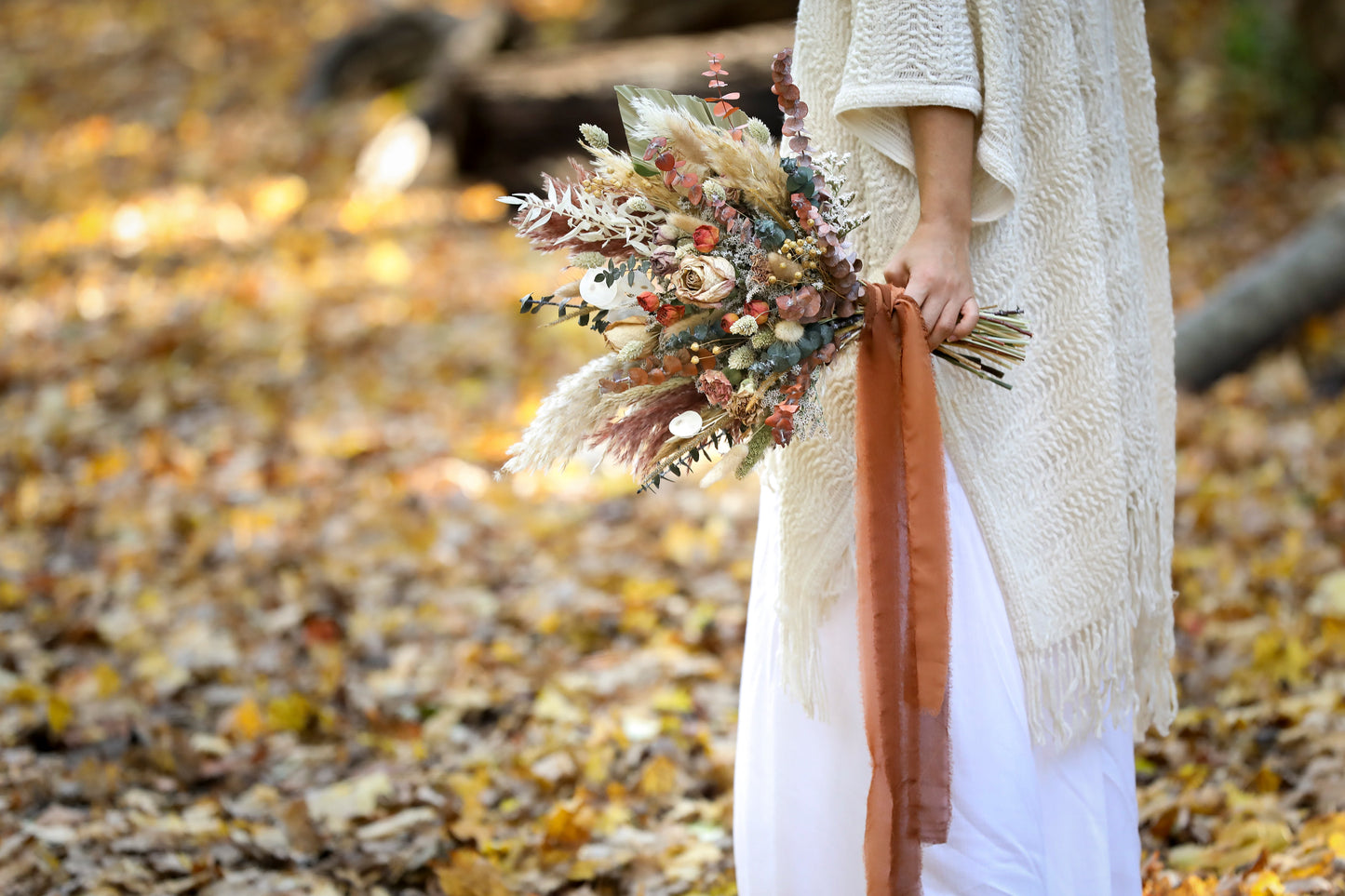 Boho Pampas wedding Bouquet