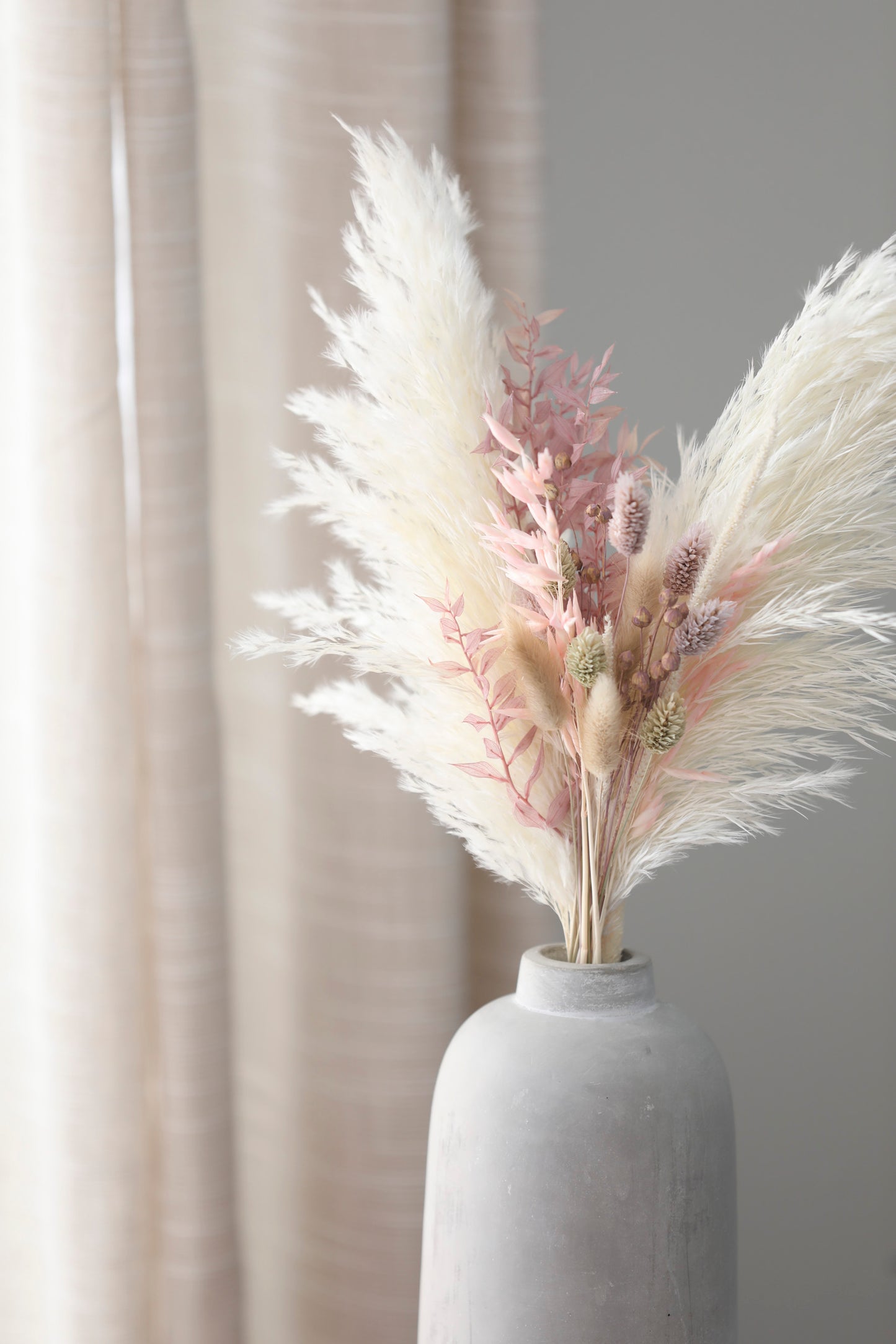 White & Pink Pampas Arrangement