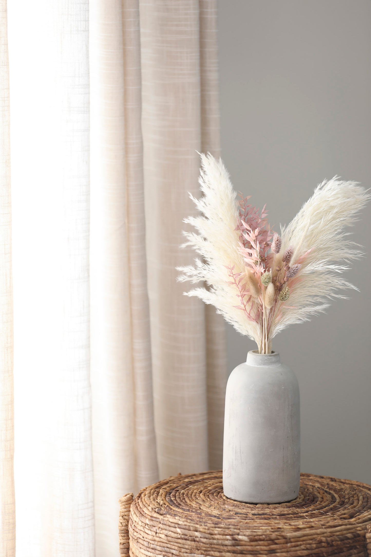 White & Pink Pampas Arrangement