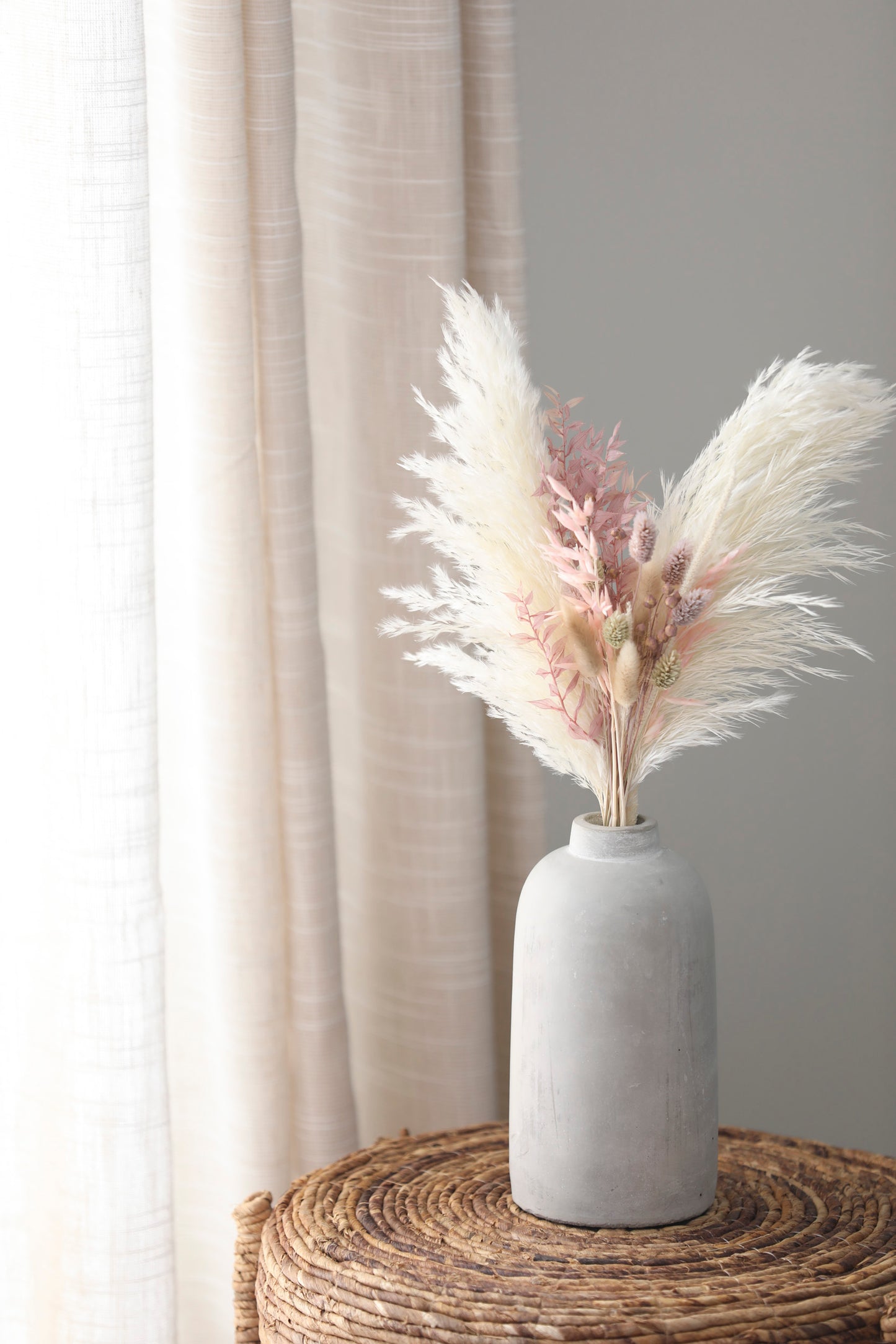 White & Pink Pampas Arrangement