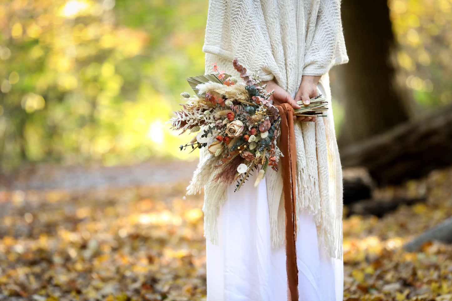 Boho Pampas wedding Bouquet