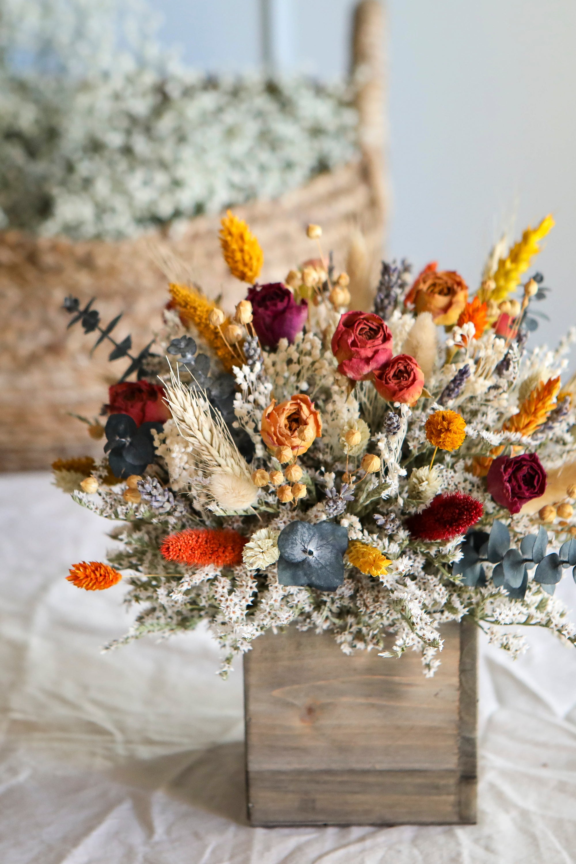 Boho Dried Flowers Centerpiece Heavenpartyflowers