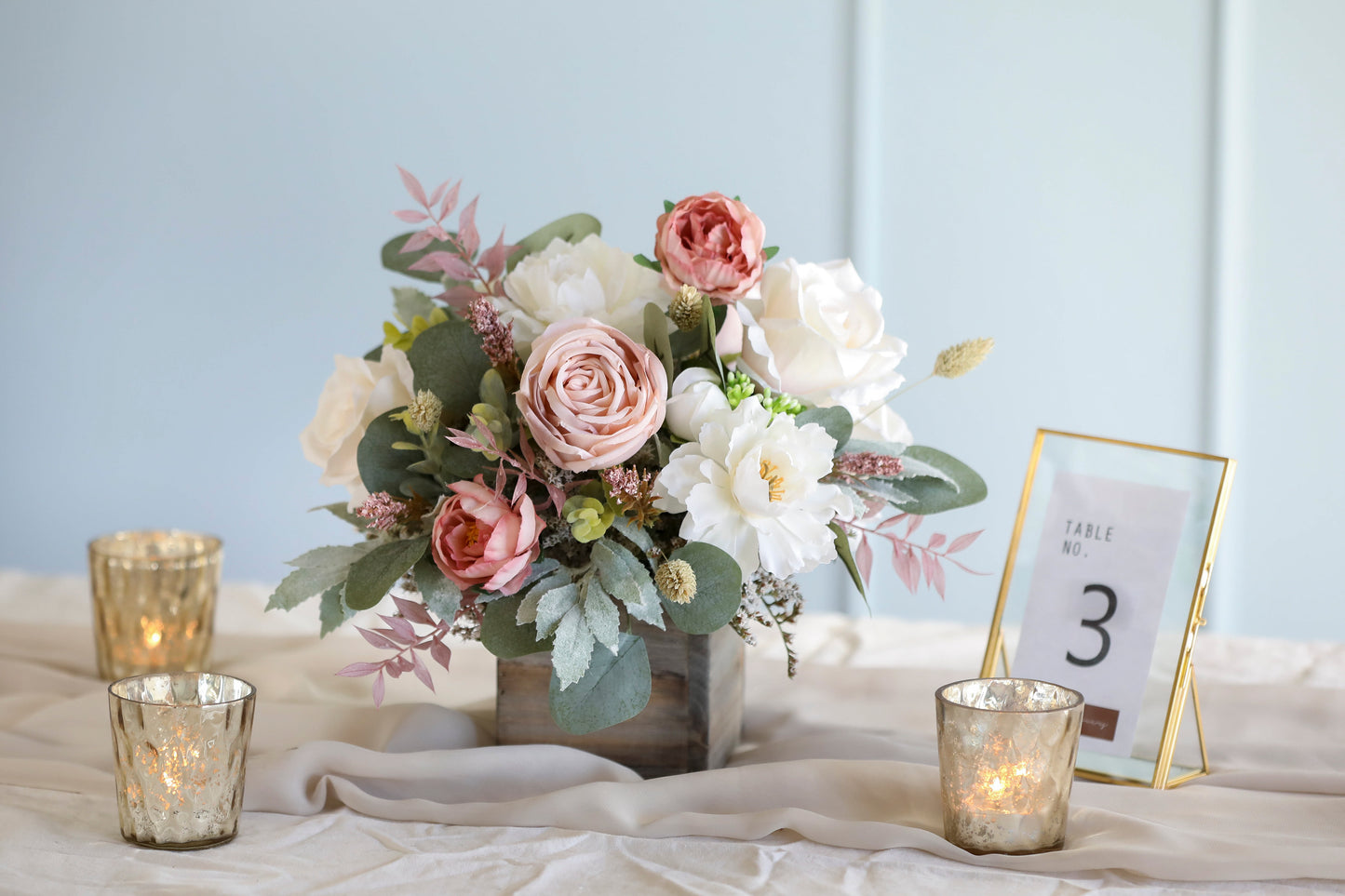 Quicksand Silk Flowers Centerpiece