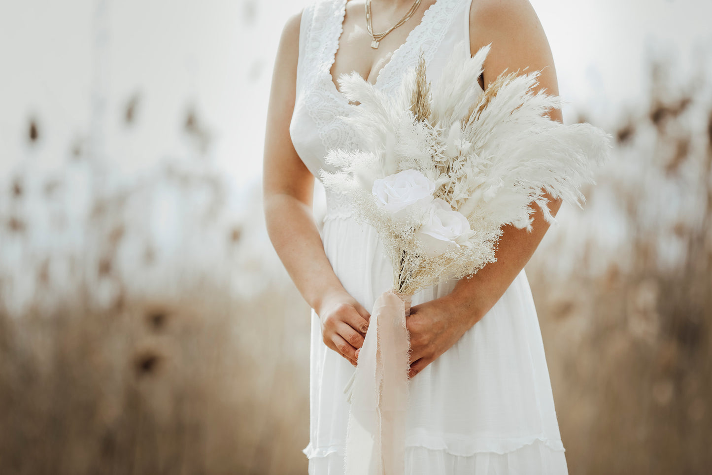 Sweet White Pampas Bouquet