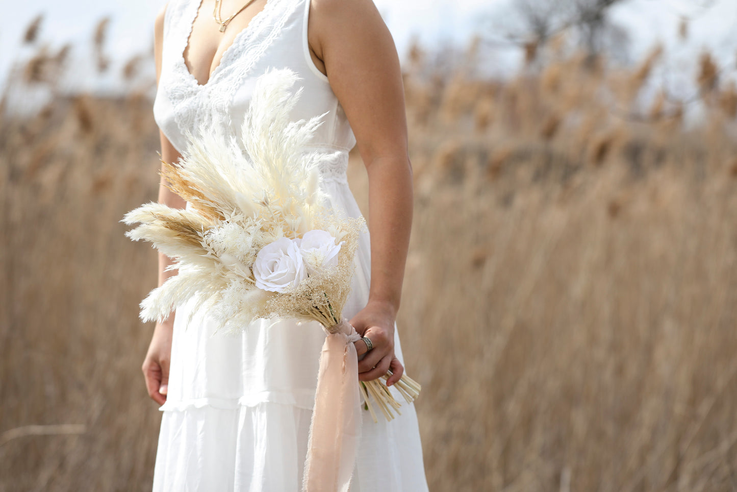 Sweet White Pampas Bouquet